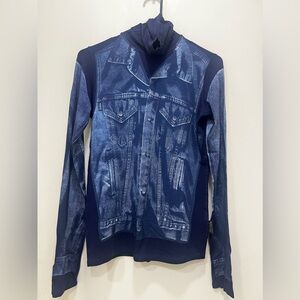 JEAN PAUL GAULTIER Blue Printed Turtleneck